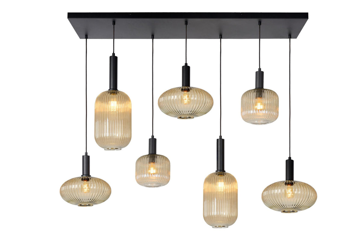 Lucide MALOTO hanglamp 7 × E27, amber