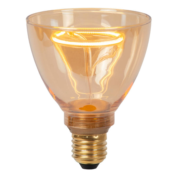 Lucide GO90 dimbare LED-filamentlamp E27 Ø 9 cm, 3,5 W, 2200 K, amber