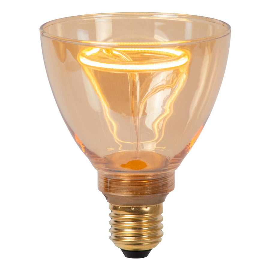 Lucide GO90 dimbare LED-filamentlamp E27 Ø 9 cm, 3,5 W, 2200 K, amber