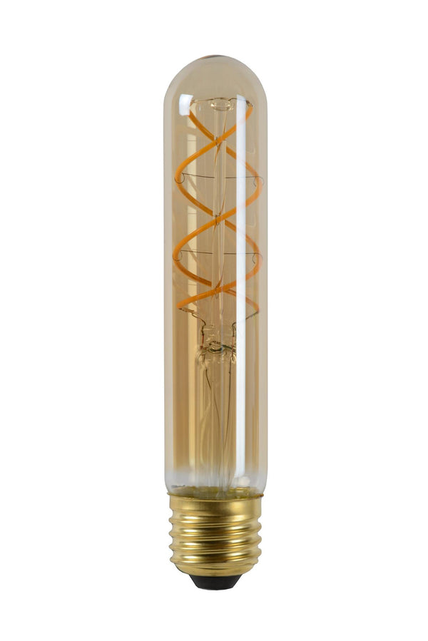 Lucide T32 dimbare LED-filamentlamp E27 Ø 3 cm, 4,9 W, 2200 K, amber