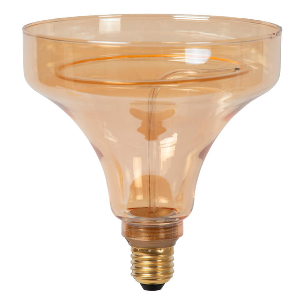 Lucide GO150 dimbare LED-filamentlamp E27 Ø 15 cm, 4 W, 2200 K, amber