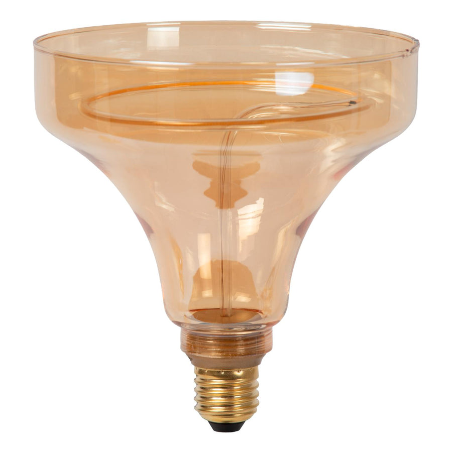 Lucide GO150 dimbare LED-filamentlamp E27 Ø 15 cm, 4 W, 2200 K, amber