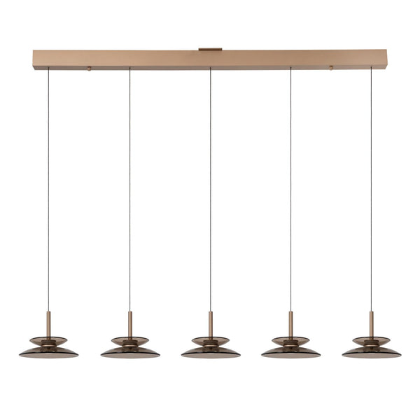 Lucide SANTIAGO dimbare LED-hanglamp 5 × 10 W, 2700–4000 K, amber