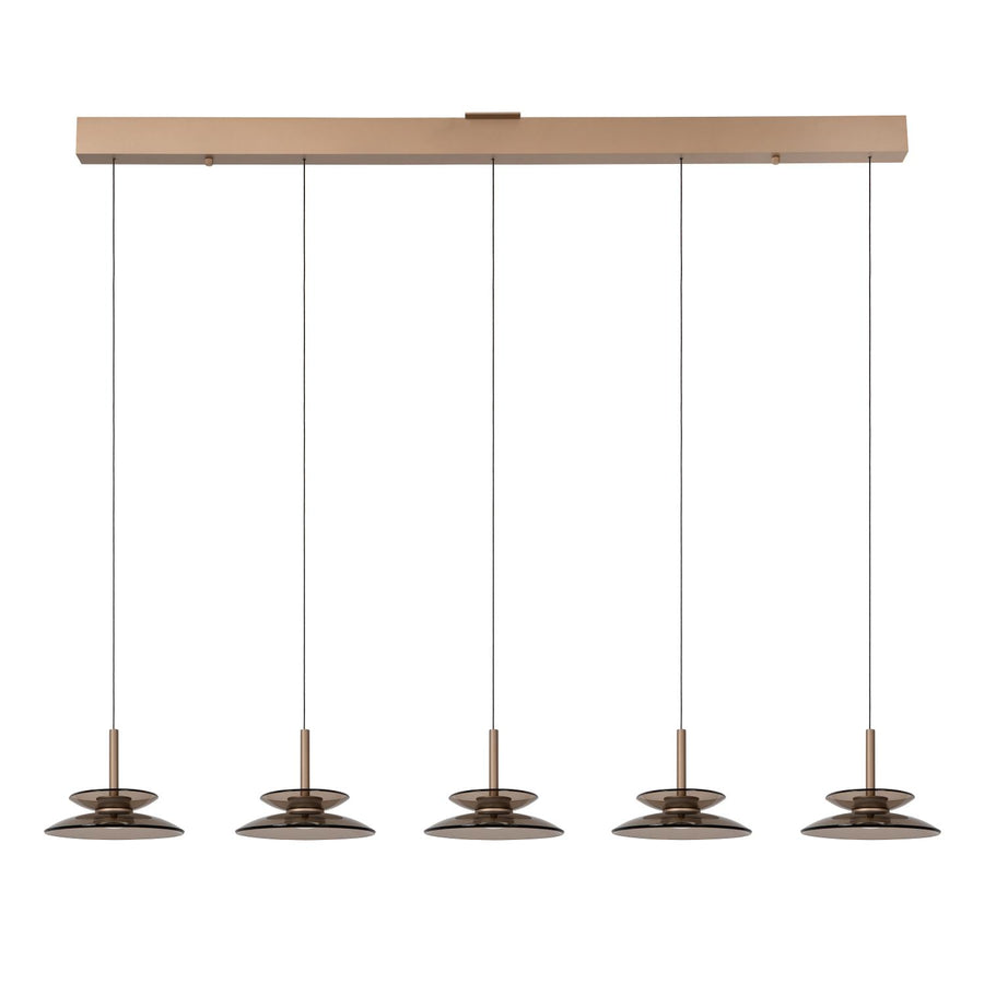 Lucide SANTIAGO dimbare LED-hanglamp 5 × 10 W, 2700–4000 K, amber