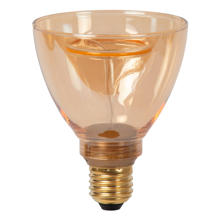 Lucide GO90 dimbare LED-filamentlamp E27 Ø 9 cm, 3,5 W, 2200 K, amber