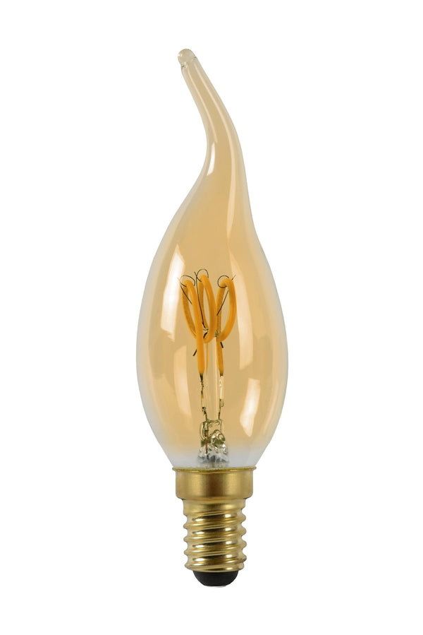 Lucide CT35 dimbare LED-filamentlamp E14 Ø 3,5 cm, 3 W, 2200 K, amber