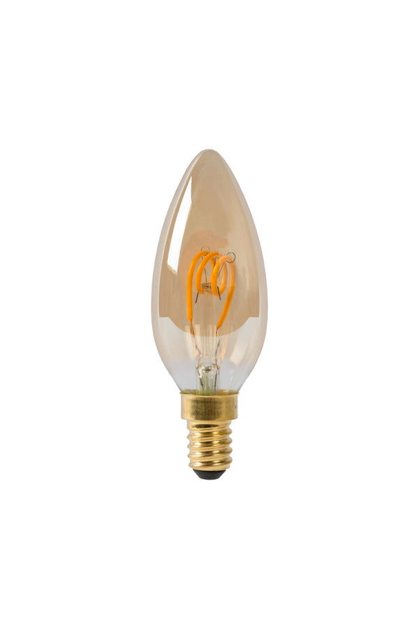 Lucide C35 dimbare LED-filamentlamp E14 Ø 3,5 cm, 3 W, 2200 K, amber