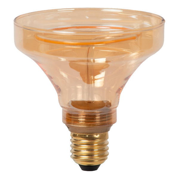 Lucide GO100 dimbare LED-filamentlamp E27 Ø 10 cm, 4 W, 2200 K, amber