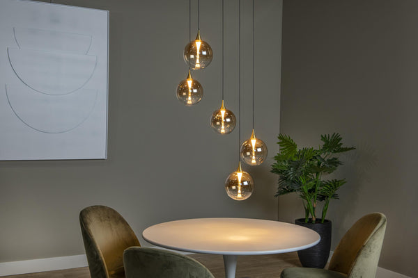 Lucide GISELA dimbare LED-hanglamp Ø 48 cm, 5 × 3,8 W, amber