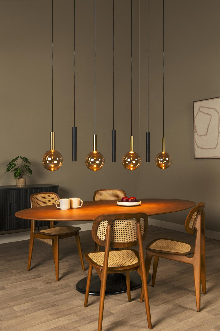 Lucide JOSIANE hanglamp 4 × G9, zwart