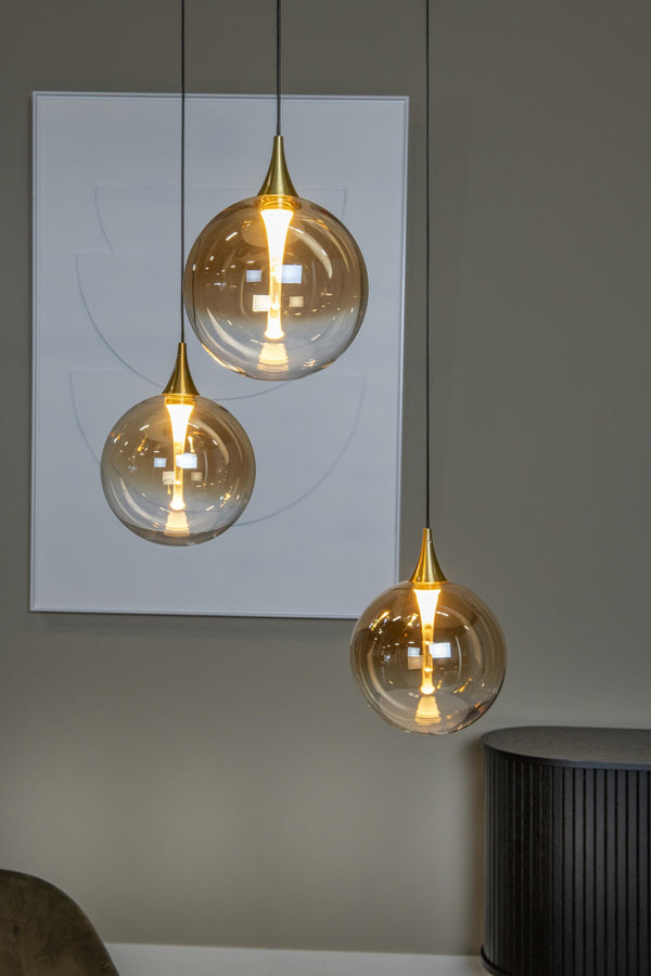 Lucide GISELA dimbare LED-hanglamp Ø 36 cm, 3 × 4,3 W, amber