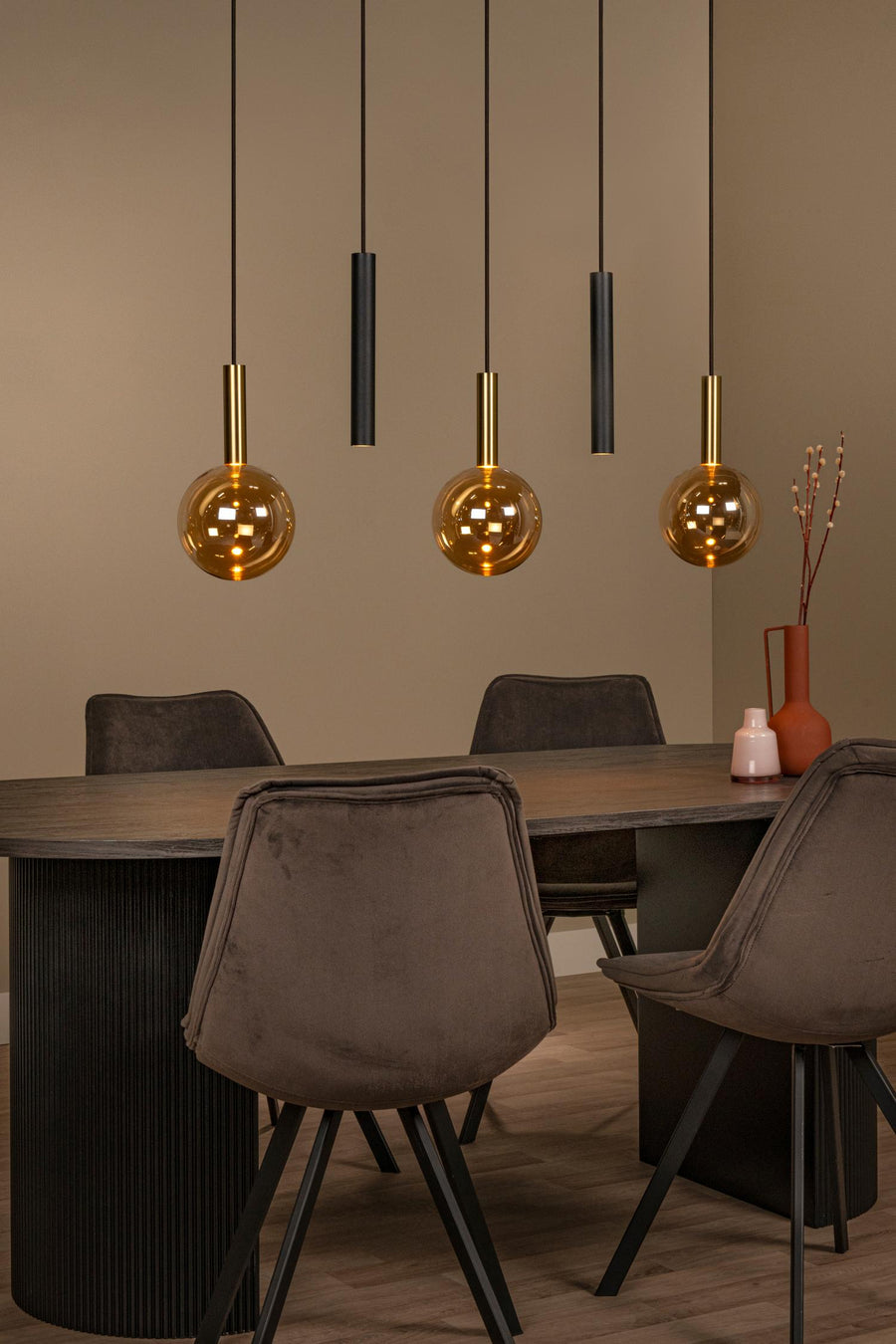Lucide JOSIANE hanglamp 3 × G9, zwart