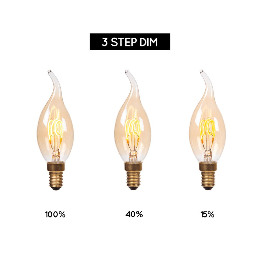 Lucide CT35 LED-filamentlamp E14 Ø 3,5 cm, 2200 K, amber
