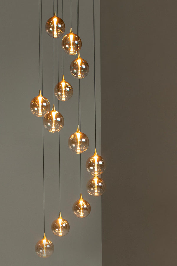Lucide GISELA dimbare LED-hanglamp Ø 61 cm, 12 × 3,5 W, amber