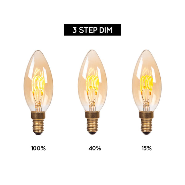 Lucide C35 LED-filamentlamp E14 Ø 3,5 cm, 2200 K, amber