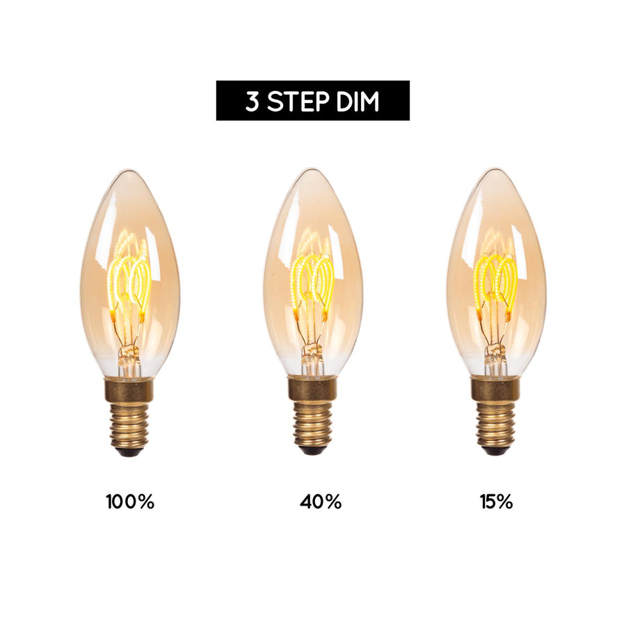 Lucide C35 LED-filamentlamp E14 Ø 3,5 cm, 2200 K, amber