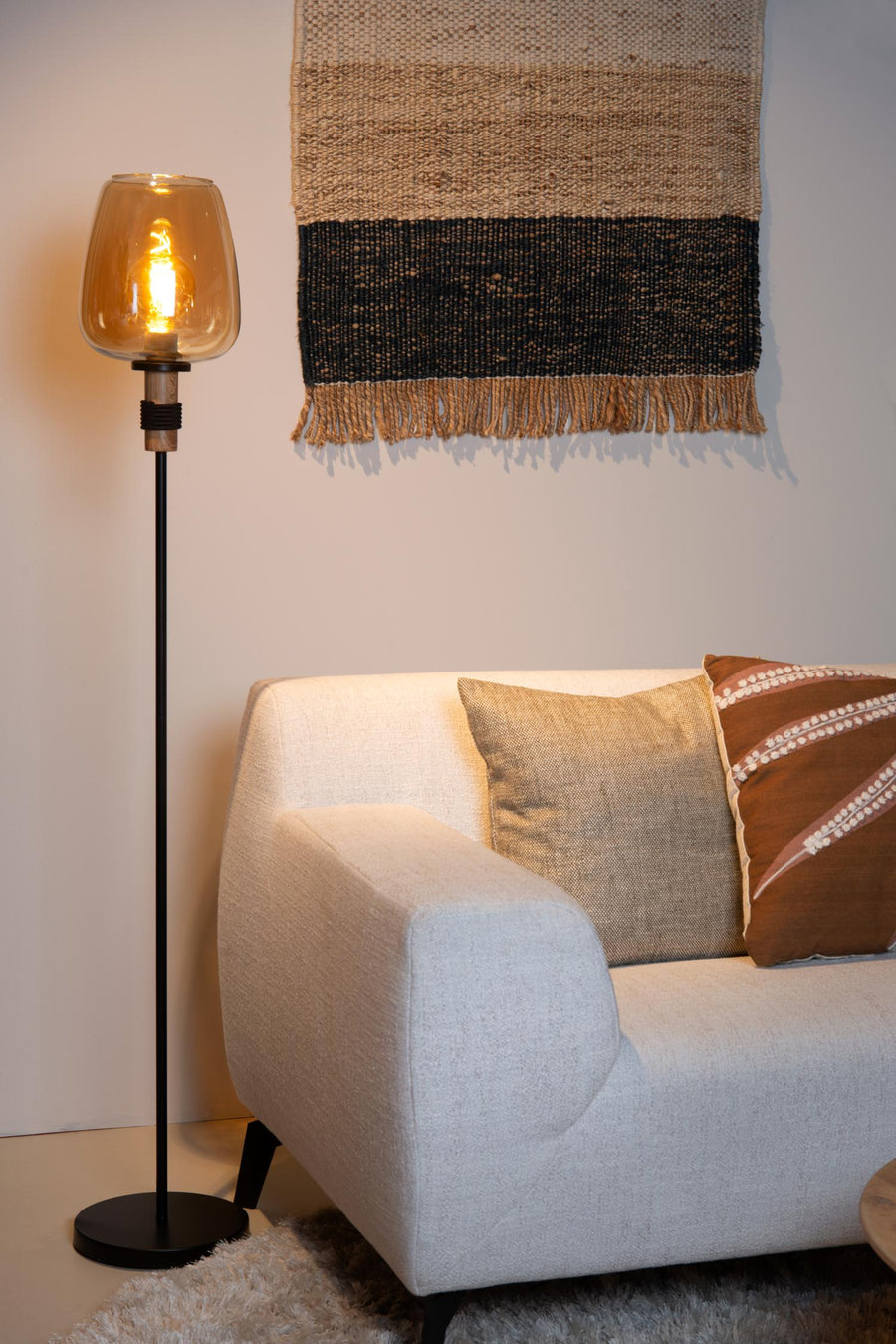 Lucide ILONA vloerlamp Ø 34 cm, E27, amber