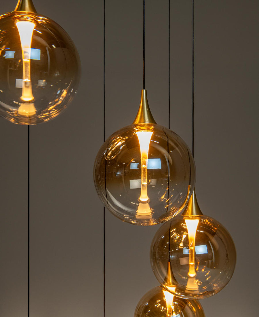 Lucide GISELA dimbare LED-hanglamp Ø 61 cm, 12 × 3,5 W, amber