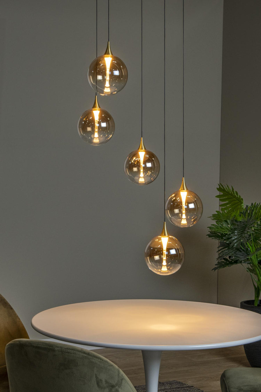Lucide GISELA dimbare LED-hanglamp Ø 48 cm, 5 × 3,8 W, amber