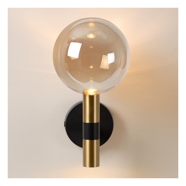 Lucide JOSIANE wandlamp Ø 18 cm, G9, met USB-poort, zwart