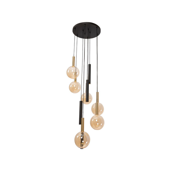 Lucide JOSIANE hanglamp Ø 55 cm, 6 × G9, zwart