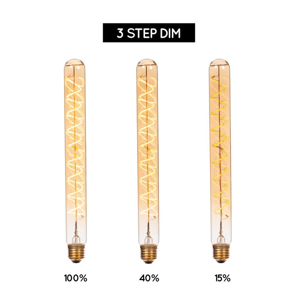 Lucide T32 LED-filamentlamp E27 Ø 3,2 cm, 2200 K, amber