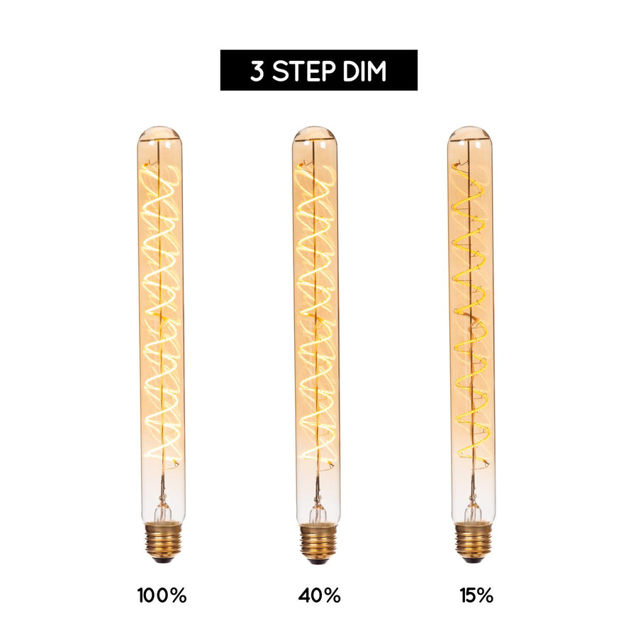 Lucide T32 LED-filamentlamp E27 Ø 3,2 cm, 2200 K, amber