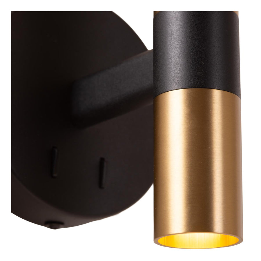 Lucide JOSIANE wandlamp Ø 18 cm, G9, met USB-poort, zwart