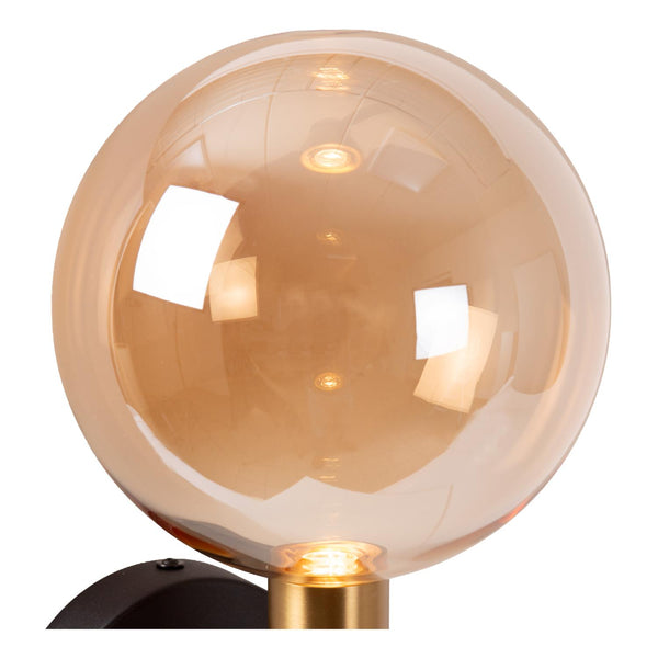 Lucide JOSIANE wandlamp Ø 18 cm, G9, met USB-poort, zwart
