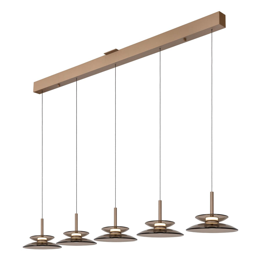Lucide SANTIAGO dimbare LED-hanglamp 5 × 10 W, 2700–4000 K, amber