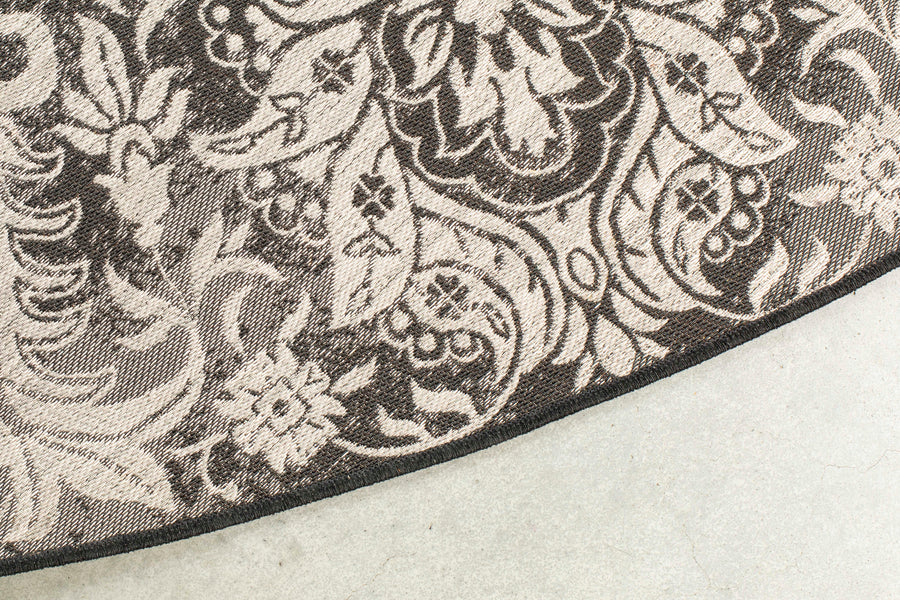 Buitenvloerkleed Coventry Rond 200 Zwart