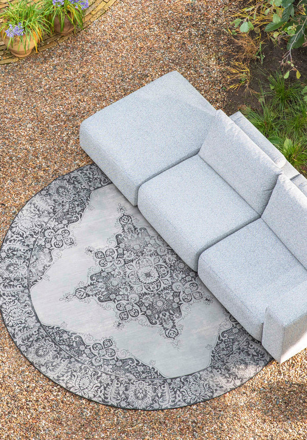 Buitenvloerkleed Coventry Rond 200 Zwart