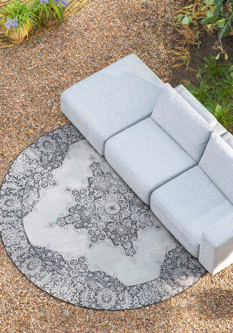 Buitenvloerkleed Coventry Rond 200 Zwart