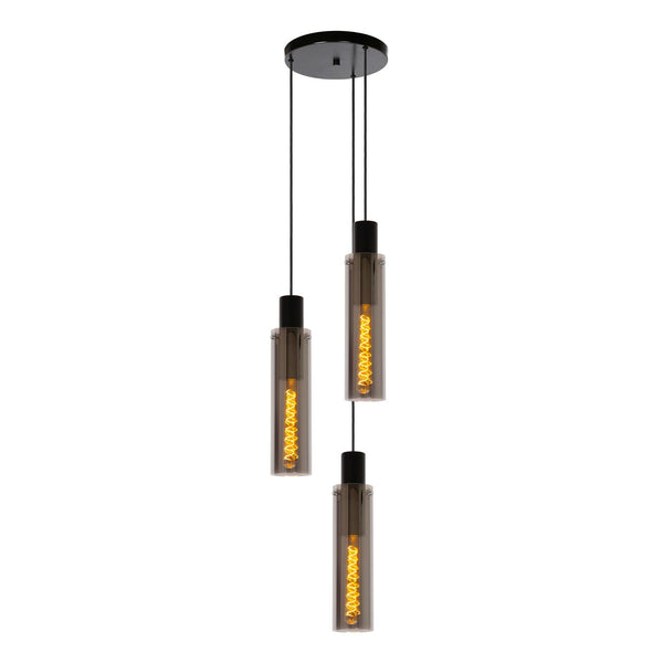 Lucide ORLANDO hanglamp Ø 32 cm, 3 × E27, rookgrijs