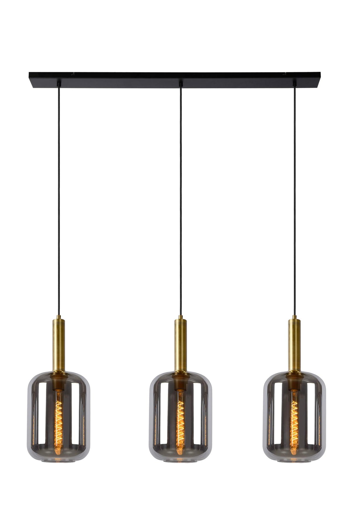 Lucide JOANET hanglamp 3 × E27, rookgrijs