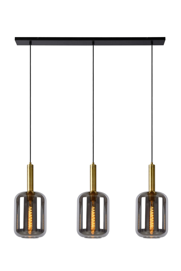 Lucide JOANET hanglamp 3 × E27, rookgrijs