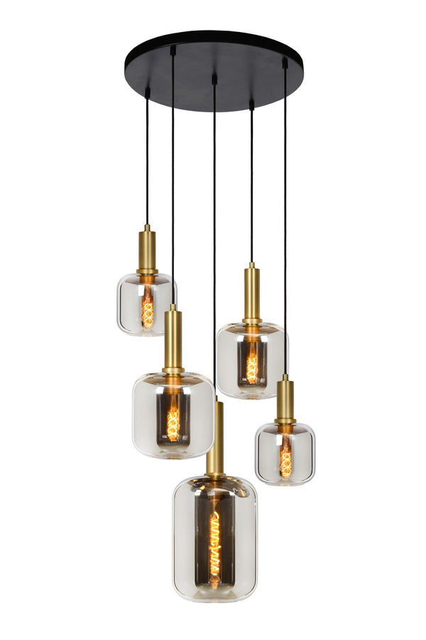 Lucide JOANET hanglamp Ø 66 cm, 2 × E27, rookgrijs