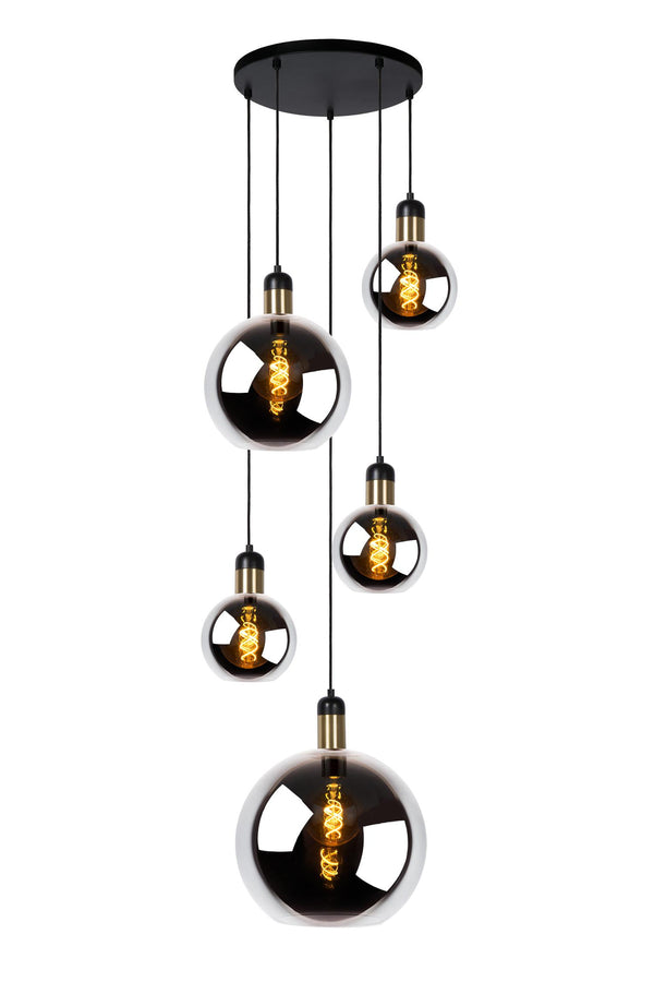 Lucide JULIUS hanglamp 5 × E27, rookgrijs