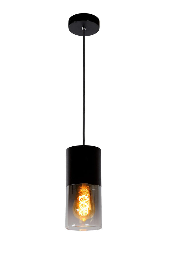 Lucide ZINO hanglamp Ø 10 cm, E27, rookgrijs