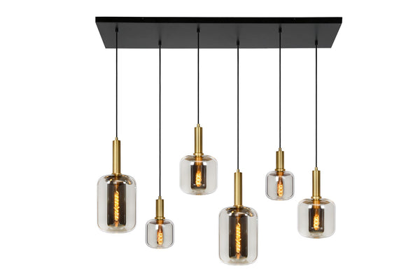 Lucide JOANET hanglamp 2 × E27, rookgrijs