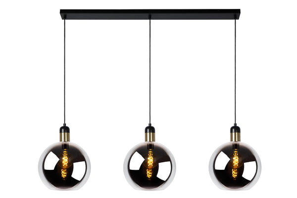 Lucide JULIUS hanglamp 3 × E27, rookgrijs