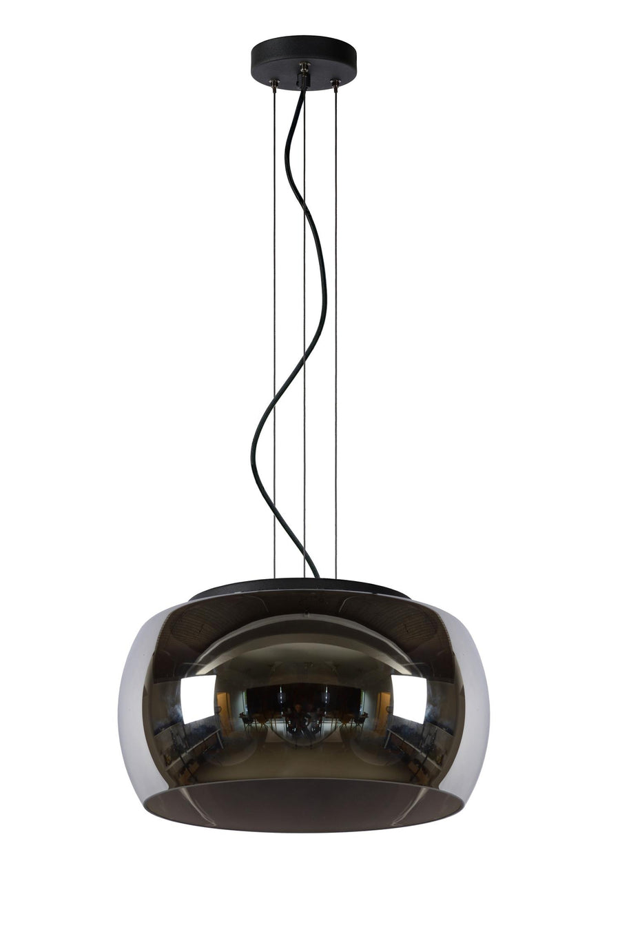 Lucide OLIVIA hanglamp Ø 40 cm, 3 × E27, rookgrijs