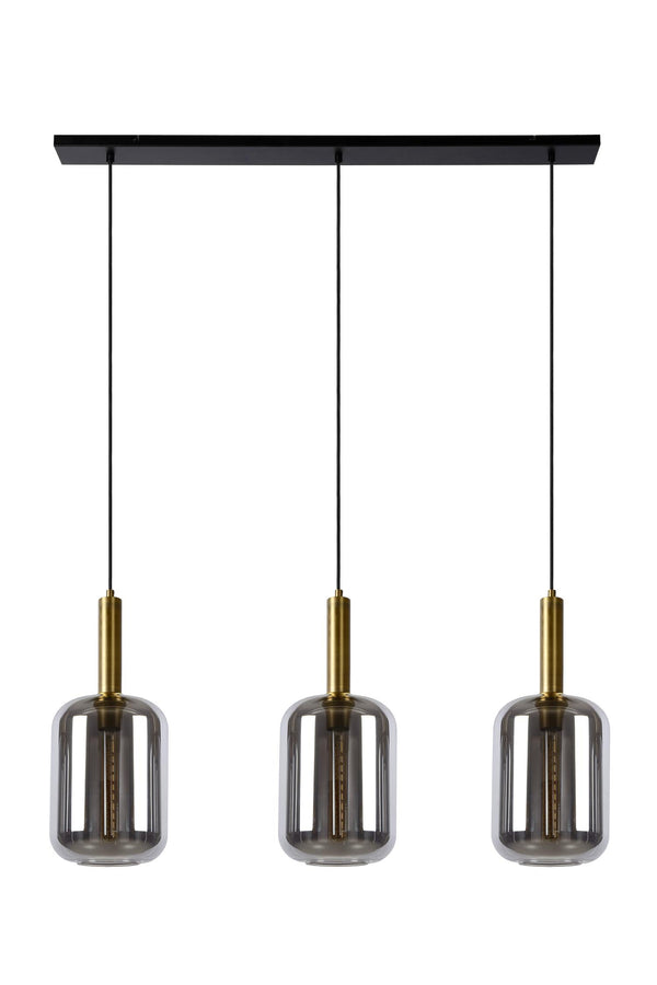 Lucide JOANET hanglamp 3 × E27, rookgrijs