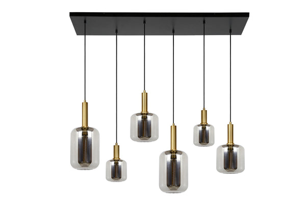 Lucide JOANET hanglamp 2 × E27, rookgrijs