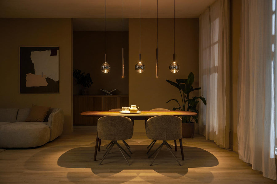 Lucide JASMINE dimbare LED-hanglamp 5 × 4 W, 2200–3300 K, koper