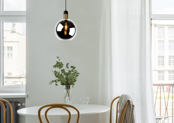 Lucide JULIUS hanglamp Ø 28 cm, E27, rookgrijs