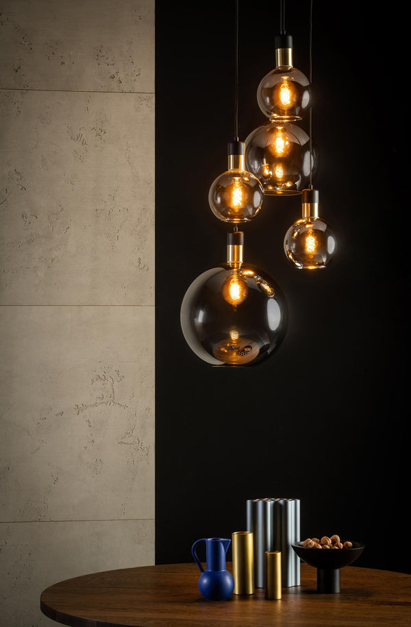 Lucide JULIUS hanglamp 5 × E27, rookgrijs