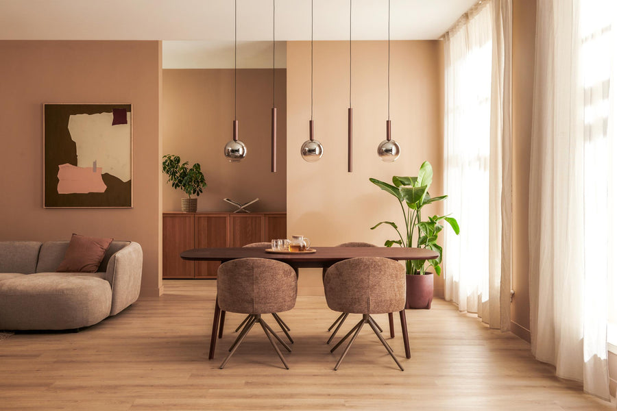 Lucide JASMINE dimbare LED-hanglamp 5 × 4 W, 2200–3300 K, koper