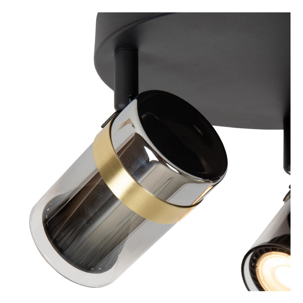 Lucide UPTON plafondspot 3 × GU10, rookgrijs