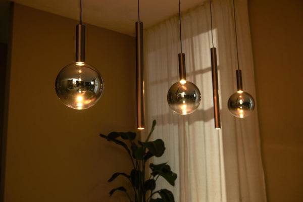 Lucide JASMINE dimbare LED-hanglamp 5 × 4 W, 2200–3300 K, koper